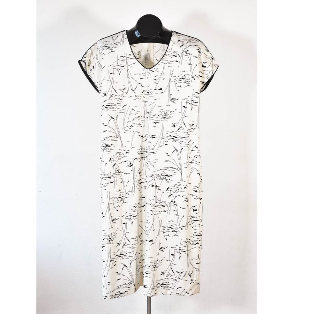 Vintage 80s White & Black Sheath Dress, Vintage Plus Size Spring Dress 2XL